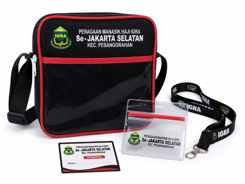 set tas manasik haji custom lengkap dengan lanyard dan name tag Zydan Collection