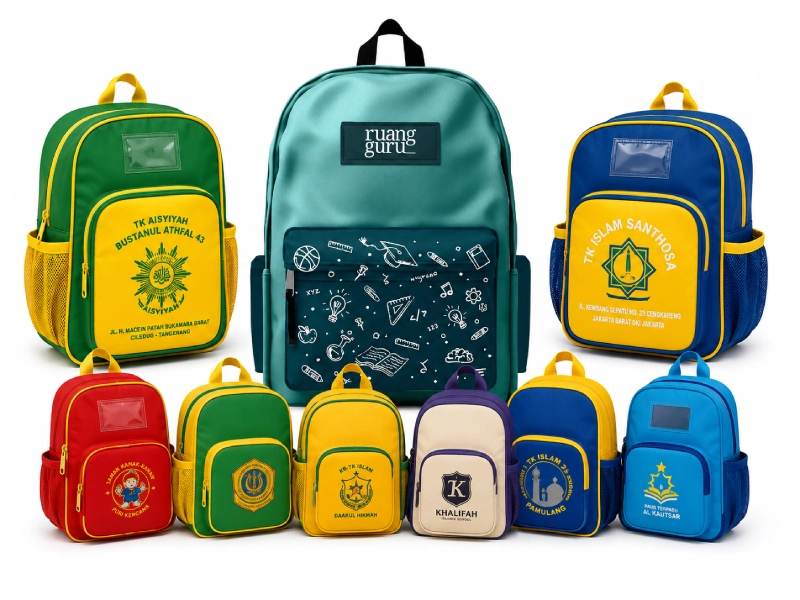 konveksi tas sekolah custom dan maklon brand lokal Zydan Collection