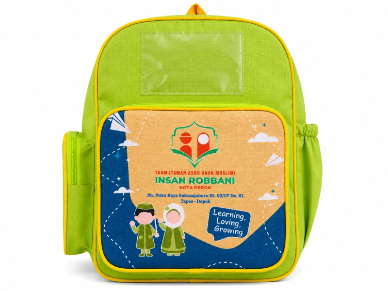 konveksi tas TK custom logo sekolah ringan ergonomis anak Zydan Collection